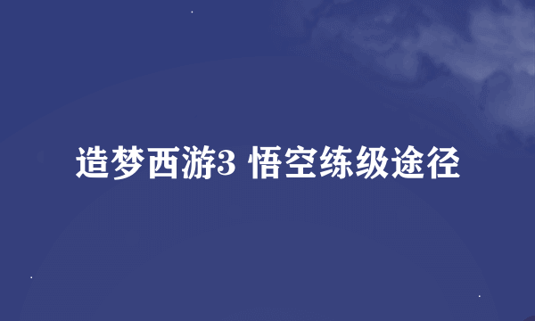 造梦西游3 悟空练级途径