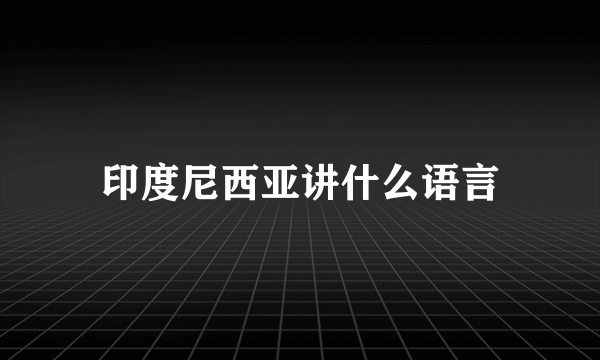 印度尼西亚讲什么语言