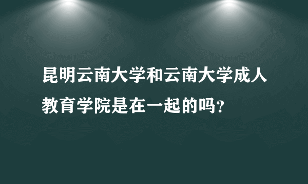 昆明云南大学和云南大学成人教育学院是在一起的吗？