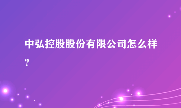 中弘控股股份有限公司怎么样？