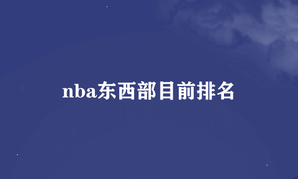 nba东西部目前排名