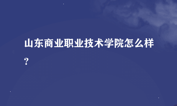 山东商业职业技术学院怎么样？