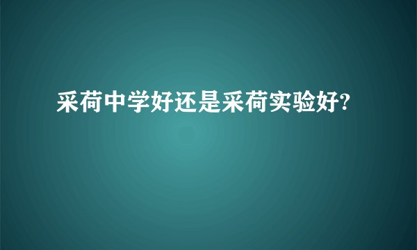 采荷中学好还是采荷实验好?