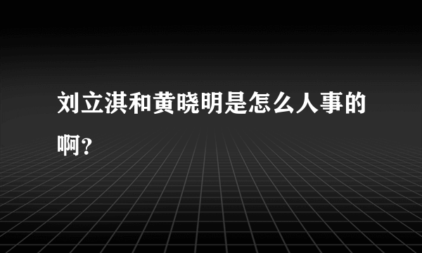 刘立淇和黄晓明是怎么人事的啊？