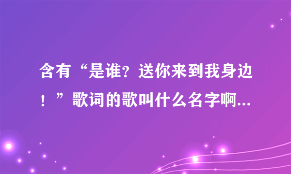 含有“是谁？送你来到我身边！”歌词的歌叫什么名字啊？求全部歌词