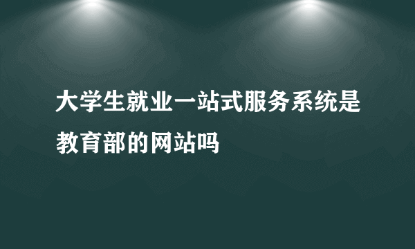 大学生就业一站式服务系统是教育部的网站吗