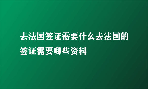 去法国签证需要什么去法国的签证需要哪些资料