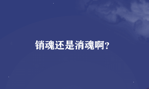 销魂还是消魂啊？