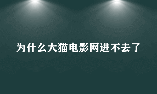 为什么大猫电影网进不去了