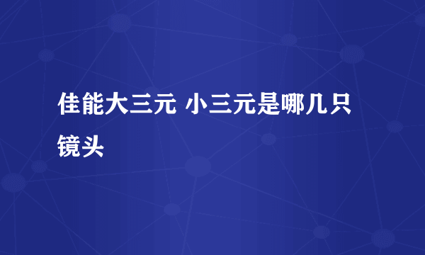 佳能大三元 小三元是哪几只镜头