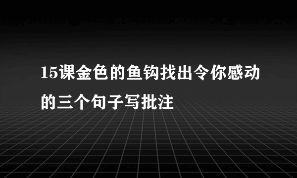 15课金色的鱼钩找出令你感动的三个句子写批注