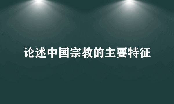 论述中国宗教的主要特征