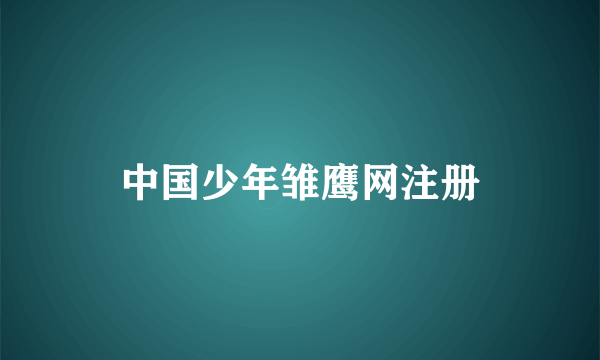 中国少年雏鹰网注册