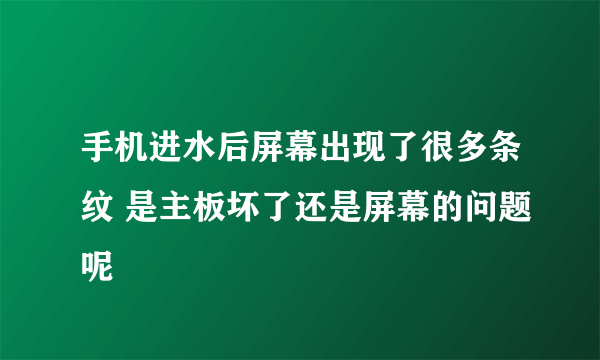 手机进水后屏幕出现了很多条纹 是主板坏了还是屏幕的问题呢