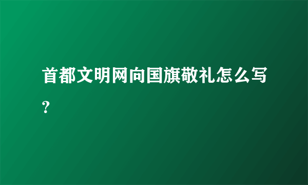 首都文明网向国旗敬礼怎么写？