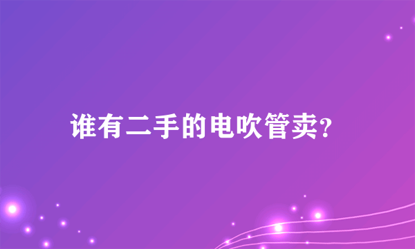 谁有二手的电吹管卖？