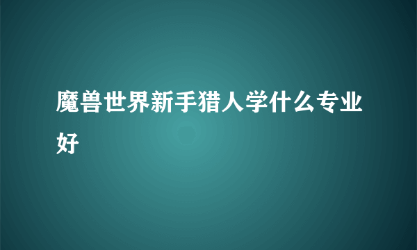 魔兽世界新手猎人学什么专业好