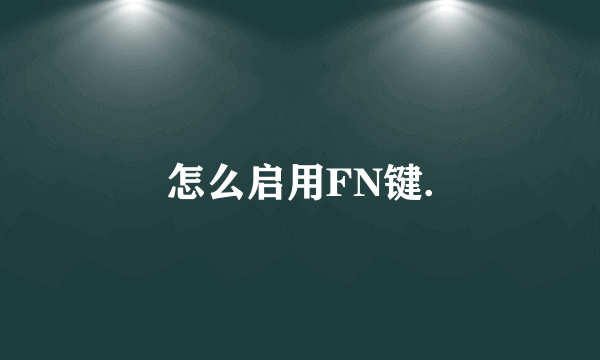 怎么启用FN键.