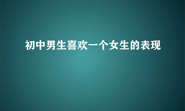 初中男生喜欢一个女生的表现