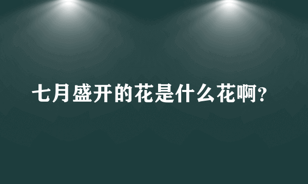 七月盛开的花是什么花啊？