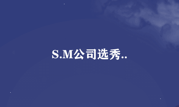 S.M公司选秀..