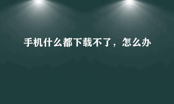 手机什么都下载不了，怎么办