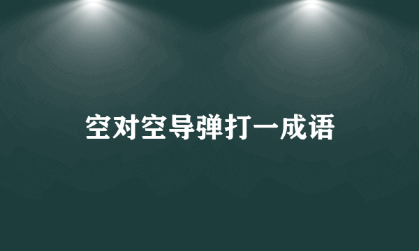 空对空导弹打一成语