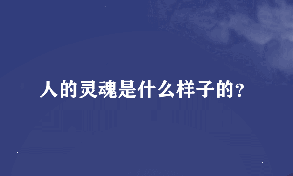 人的灵魂是什么样子的？