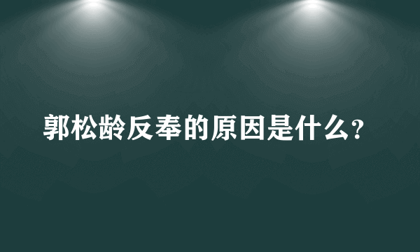 郭松龄反奉的原因是什么？