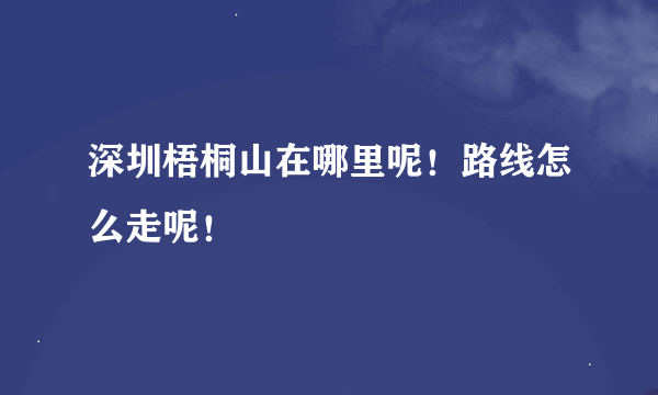 深圳梧桐山在哪里呢！路线怎么走呢！