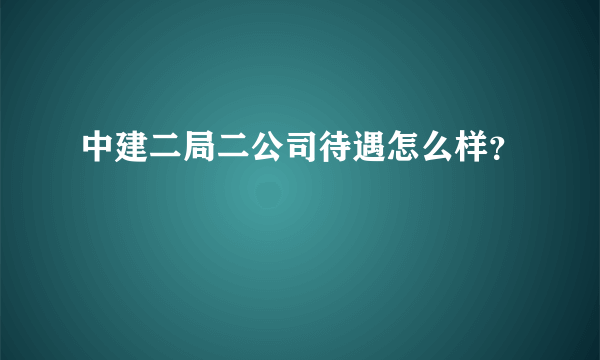 中建二局二公司待遇怎么样？