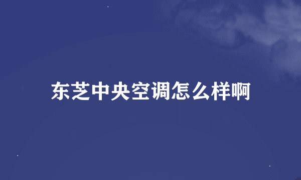 东芝中央空调怎么样啊