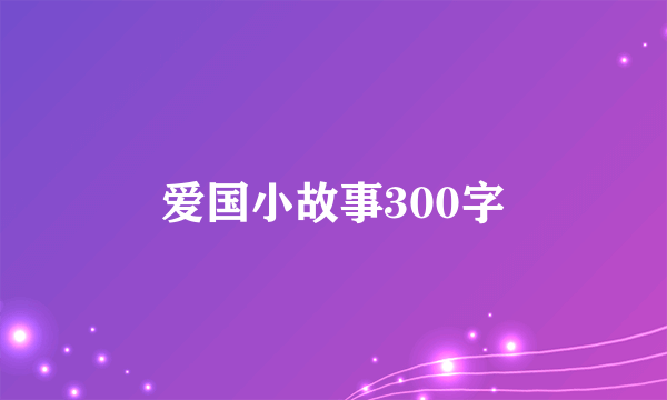 爱国小故事300字