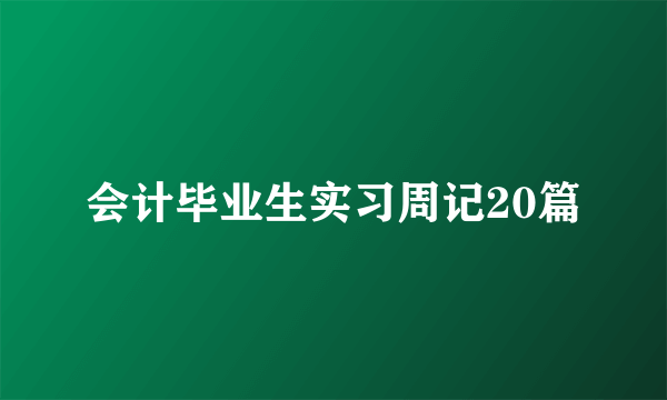 会计毕业生实习周记20篇