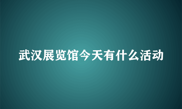 武汉展览馆今天有什么活动