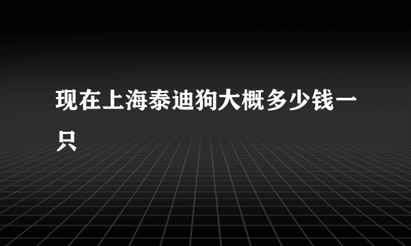 现在上海泰迪狗大概多少钱一只