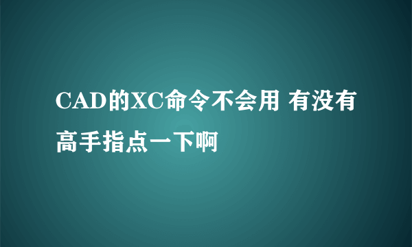 CAD的XC命令不会用 有没有高手指点一下啊