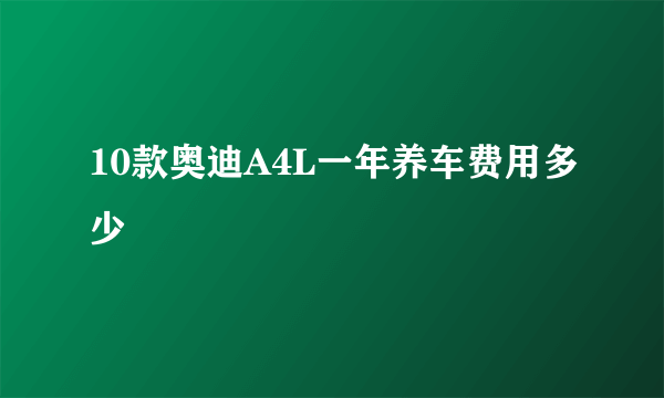 10款奥迪A4L一年养车费用多少