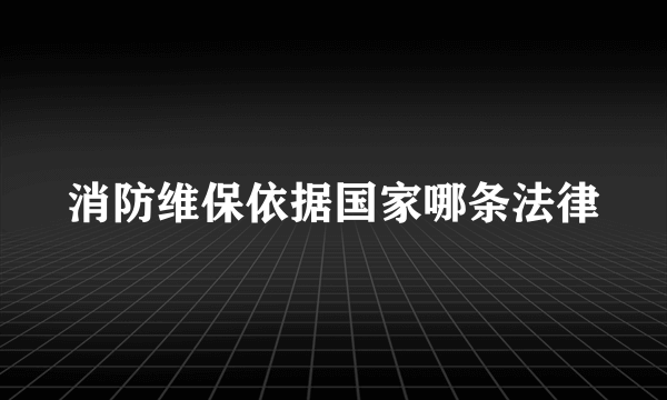 消防维保依据国家哪条法律