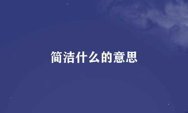 简洁什么的意思