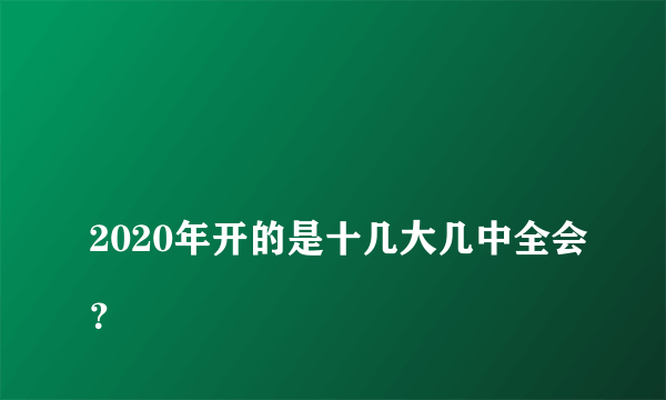 
2020年开的是十几大几中全会？

