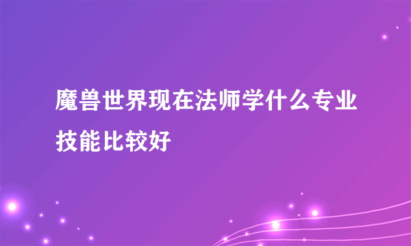 魔兽世界现在法师学什么专业技能比较好