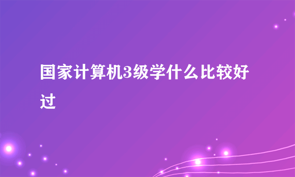 国家计算机3级学什么比较好过