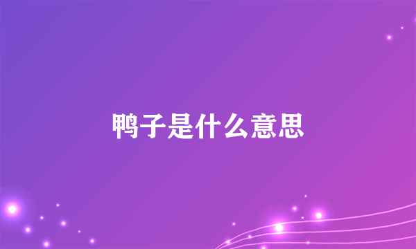 鸭子是什么意思