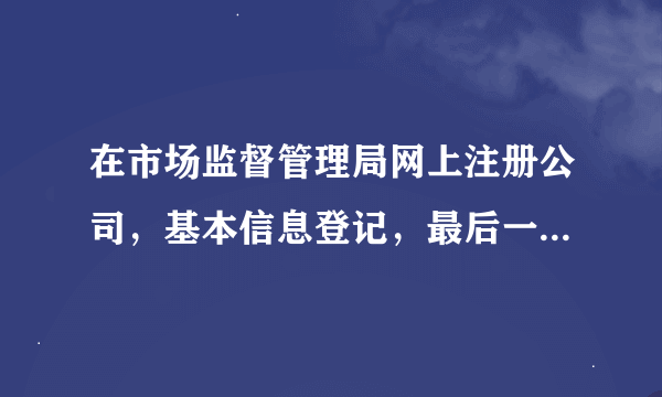 在市场监督管理局网上注册公司，基本信息登记，最后一步是下载PDF文件，确认签名，但是出现了这样的信息