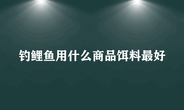 钓鲤鱼用什么商品饵料最好