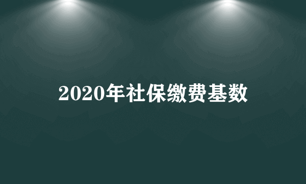 2020年社保缴费基数