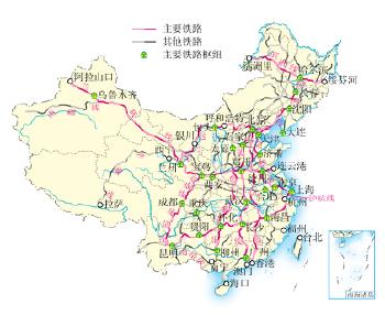 中国铁路分布图