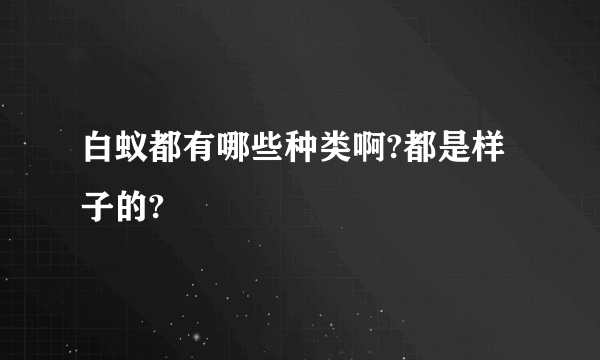 白蚁都有哪些种类啊?都是样子的?