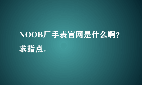 NOOB厂手表官网是什么啊？求指点。